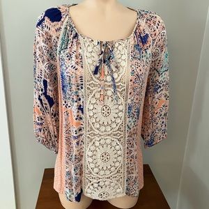 Lucy & Laurel Women’s top blouse boho style